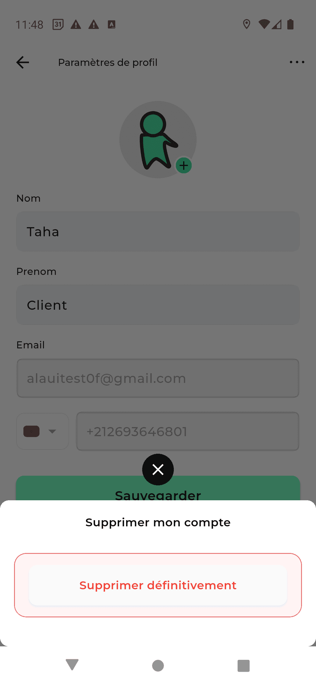 Étape 1 : Accéder aux paramètres de compte